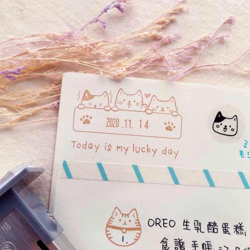 Cat daily stamp | Adjustable date stamp - ตราปั๊ม/สแตมป์/หมึก - วัสดุอื่นๆ 