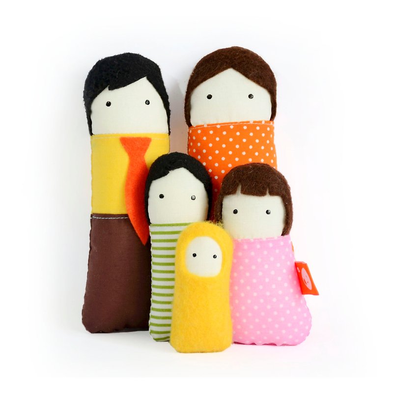 Tiny Cushion doll - Family of dolls - 手工娃娃 - Therapy doll - Handmade - Kids' Toys - Other Materials Multicolor