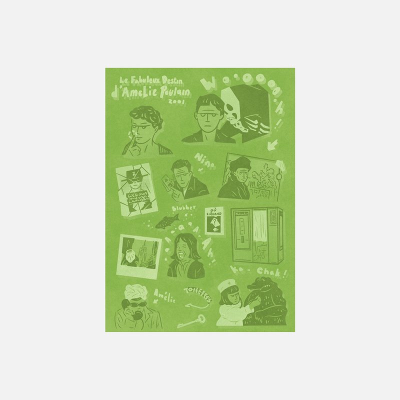 艾蜜莉的異想世界  電影插畫貼紙 - 貼紙 - 紙 銀色