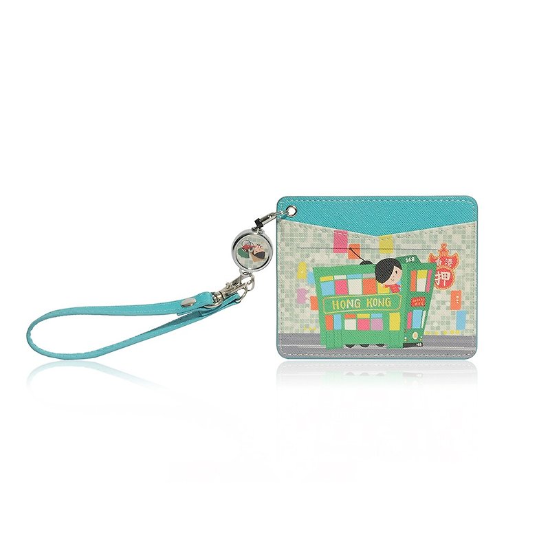 Little Lon x MONOCOZZI | Name Card Holder with Retractable Strap - Tram - ID & Badge Holders - Other Materials Multicolor