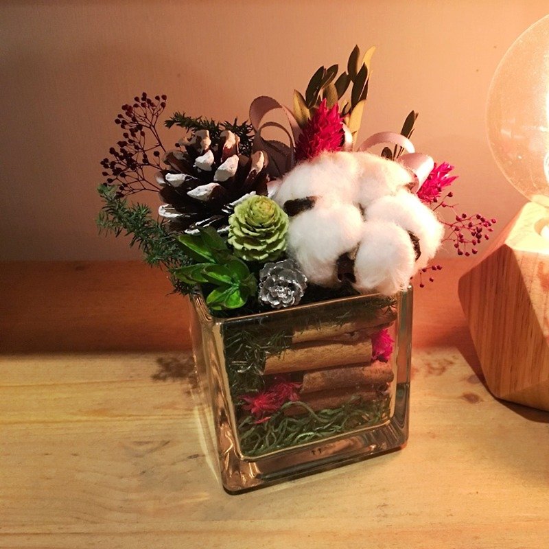 フラワーマウンド|クリスマス限定版テーブルの花 - 乾燥した花はクリスマス前の交換ギフトグラスリミテッドを取得します - 観葉植物 - 寄せ植え・花 