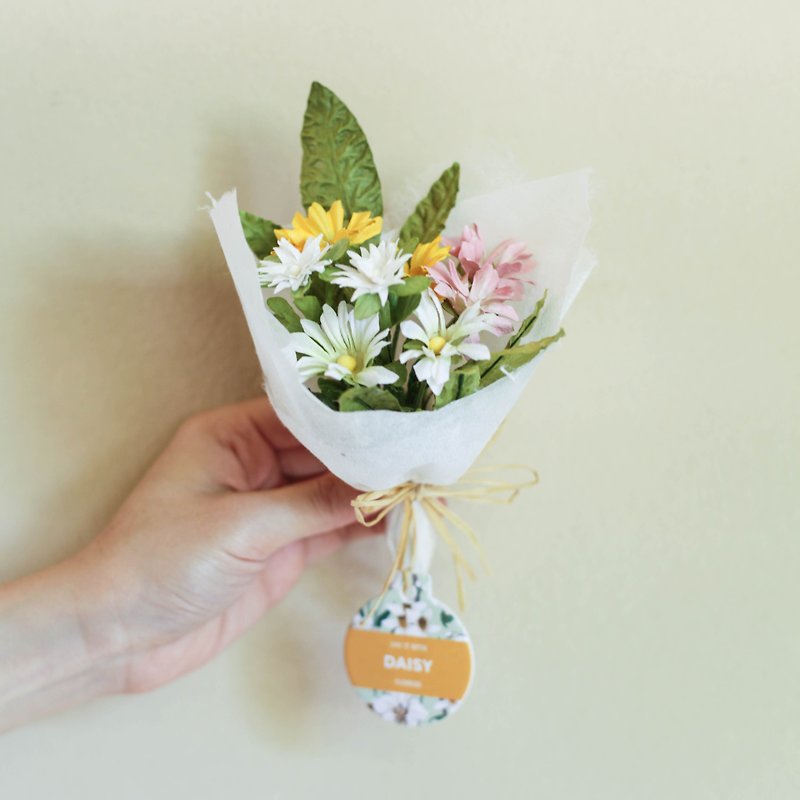 小さな花色とりどりのヒナギク - 観葉植物 - 紙 ホワイト