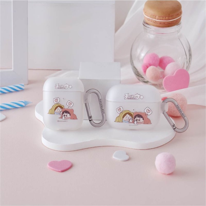 啾啾妹被窩情侶強悍防摔AirPods保護套 - AirPods/耳機保護套 - 塑膠 多色