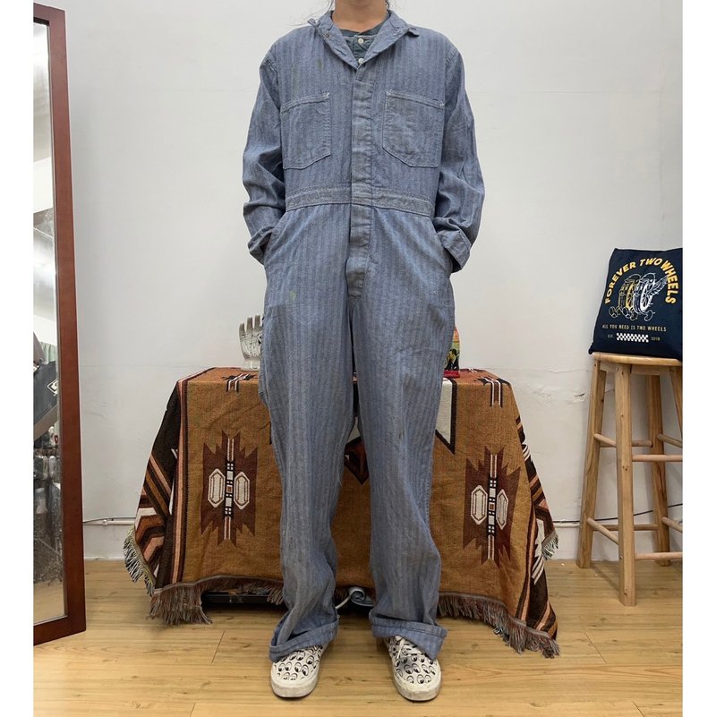 UNIVERSAL OVERALL Herringbone HBT MADE IN USA overalls - Overalls & Jumpsuits - Cotton & Hemp Blue