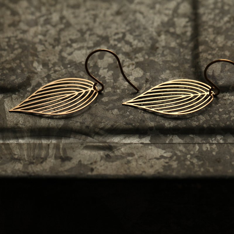 Leaf Earrings - Earrings & Clip-ons - Stainless Steel Silver