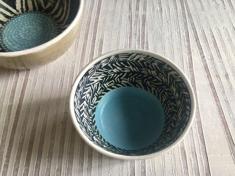 Plain Art Foundation Series - Shimizu bowl bowl _ ceramic bowl - ถ้วยชาม - ดินเผา สีน้ำเงิน