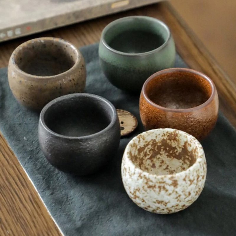 Ping Zang Stoneware Kiln Change Series Guests and Hosts Have Fun Five Elements Cup-A set of 5 - Teapots & Teacups - Porcelain 