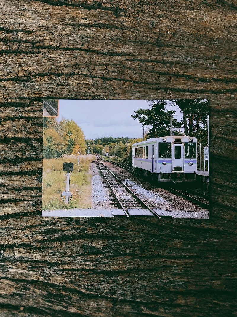 世界的風景。北海道鐵道旅 攝影明信片 美馬牛駅 青青的島 - 卡片/明信片 - 紙 