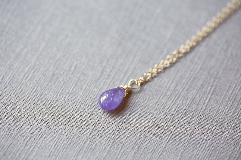 Beautiful blue December - natural pear-shaped blue tanzanite necklace │14kg - Necklaces - Gemstone Blue