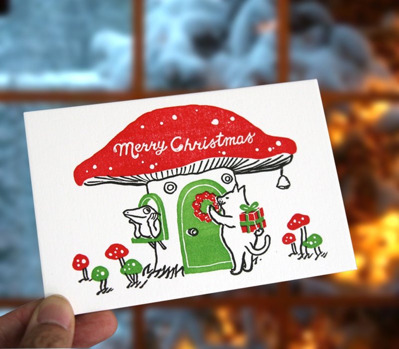 活版印刷クリスマスカード - 卡片/明信片 - 紙 紅色