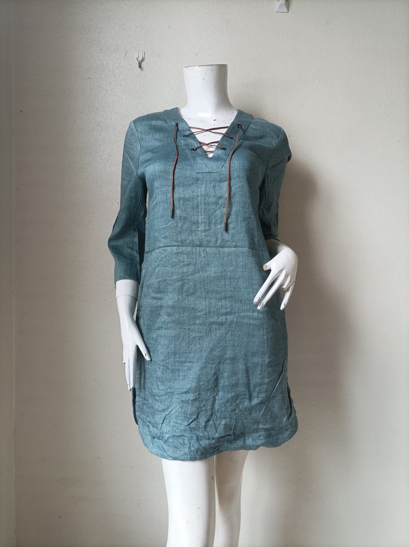 Vintage Trussardi Hemp mini Dress | Size will fit S-M - One Piece Dresses - Cotton & Hemp 