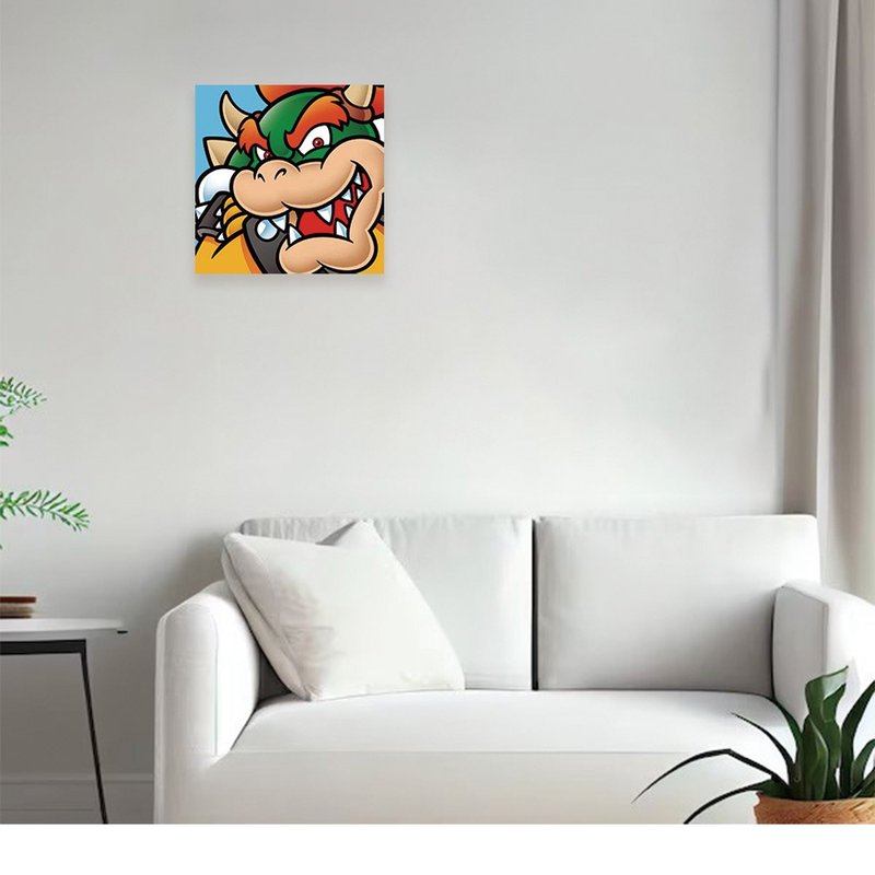 [Nintendo Super Mario] Frameless hanging painting limited edition mural hanging painting Bowser BOWER 40X40 - Posters - Other Materials 