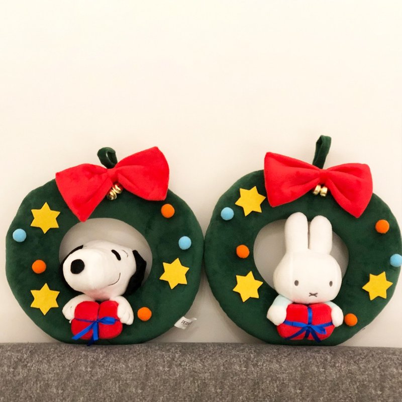 [Exclusive] Christmas wreath plush hanging ornaments - ของวางตกแต่ง - ผ้าฝ้าย/ผ้าลินิน 