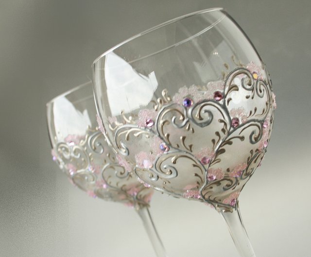 Set of four Swarovski Crystal Wine Glasses