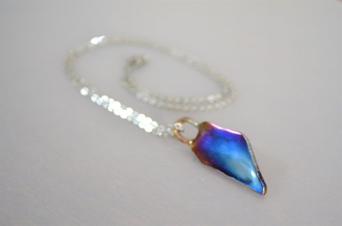 titanium pendant・polygonal・純チタンペンダント・青の多角・A