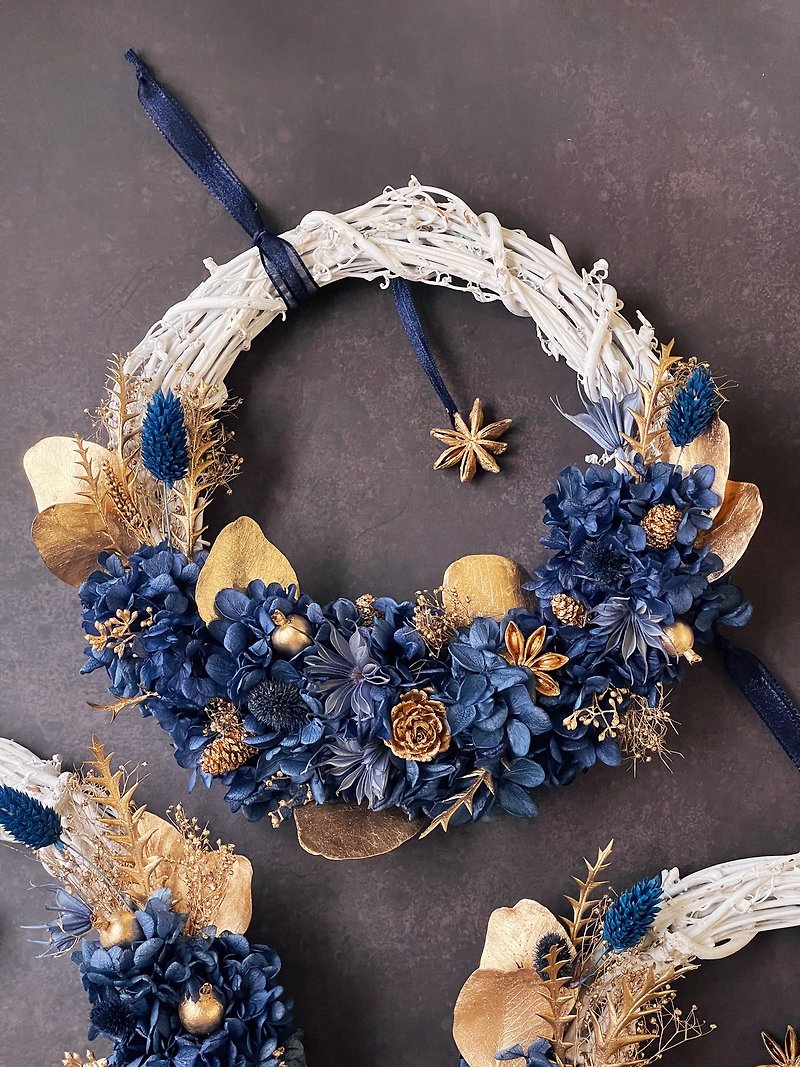 Van Gogh Starry Night Christmas Wreath - Items for Display - Plants & Flowers Blue