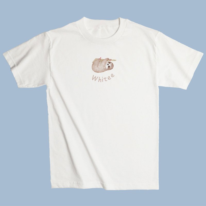 Whitee 白T  樹懶設計 短袖T-shirt 樹懶寶寶1 T恤 TEE - 其他 - 棉．麻 黑色