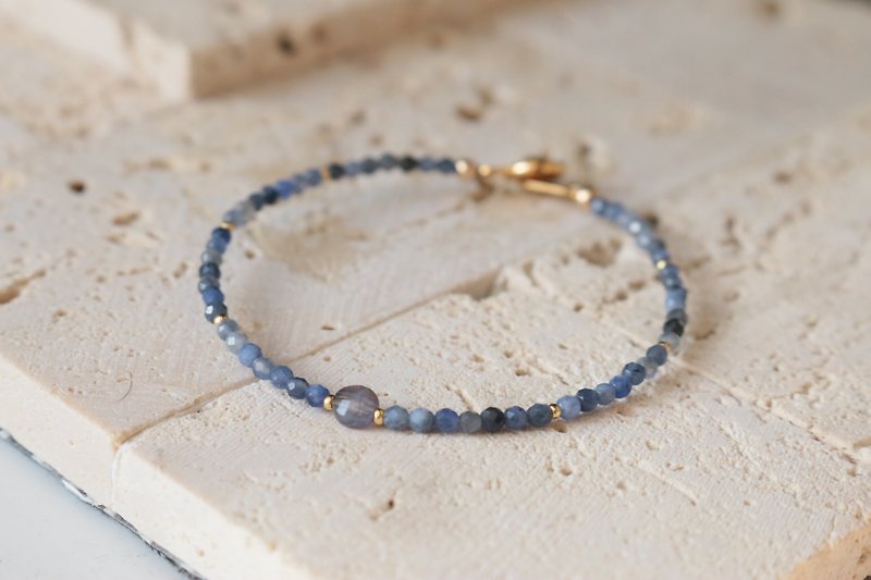 Bracelet bluestone sapphire semi- Gemstone- peace of mind - - สร้อยข้อมือ - เครื่องเพชรพลอย สีน้ำเงิน