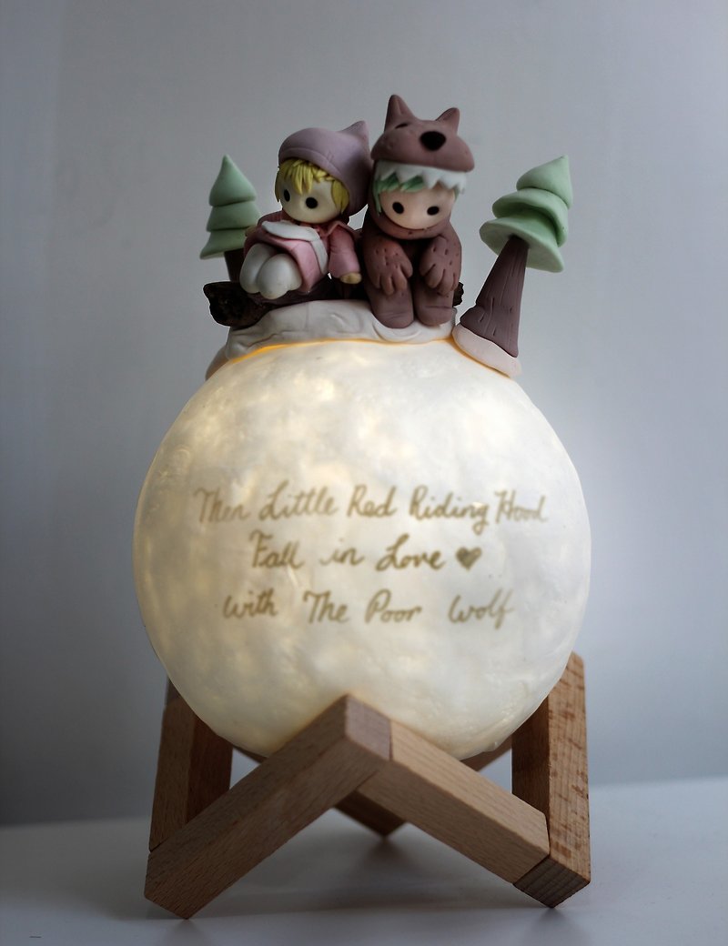 藍牙音響小紅帽大灰狼星球密語燈,一份永久的情人節禮物(只寄香港 - 燈具/燈飾 - 黏土 