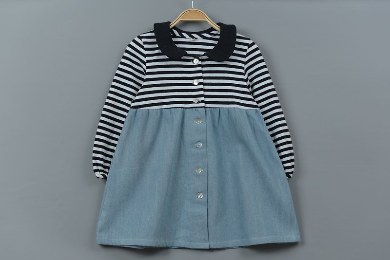 "Black collar generation small dress" hand for non-toxic dress children's clothing - อื่นๆ - ผ้าฝ้าย/ผ้าลินิน สีดำ