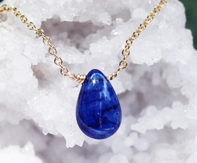 Sapphire Pear Shape Cut Solitary Necklace Daniela - 設計館