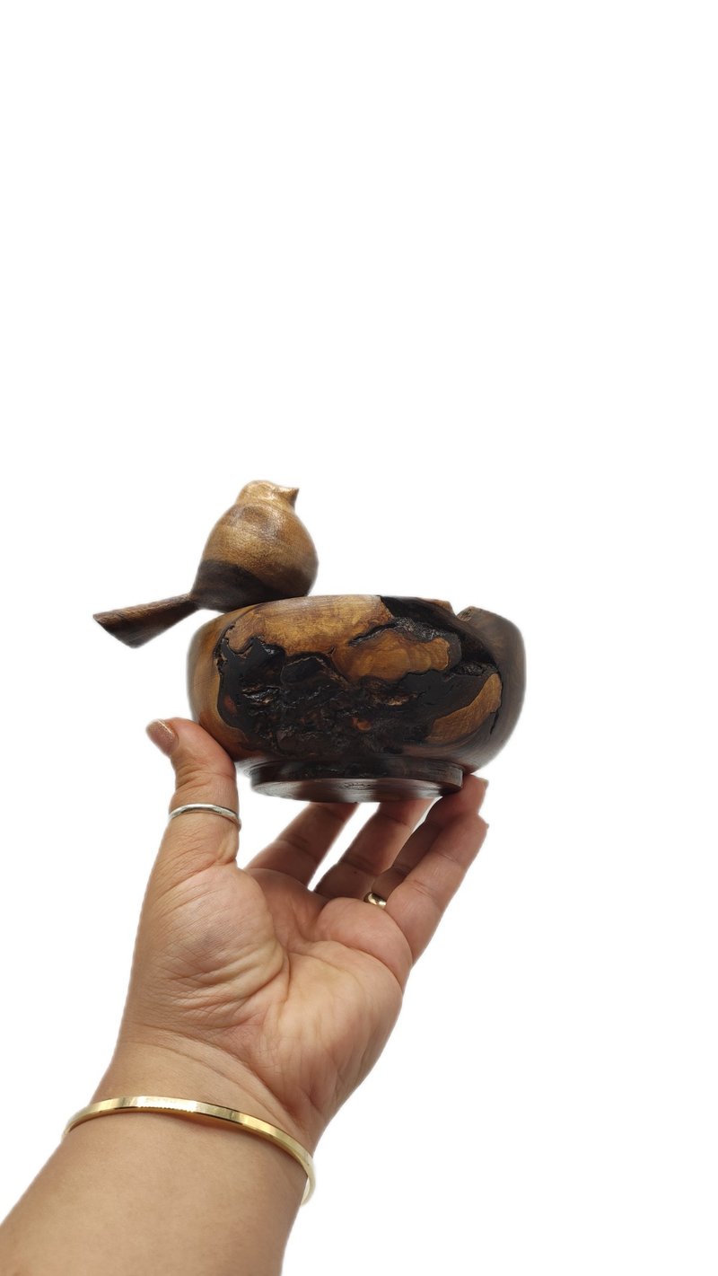 wooden ashtray with bird - 其他 - 木頭 