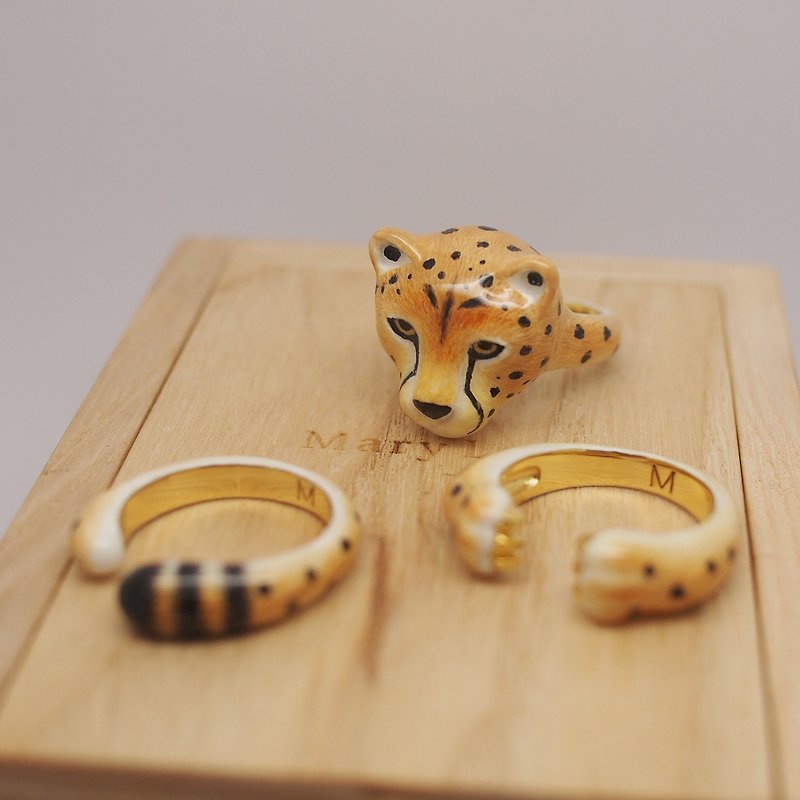 3-Piece Cheetah Rings - แหวนทั่วไป - โลหะ สีส้ม