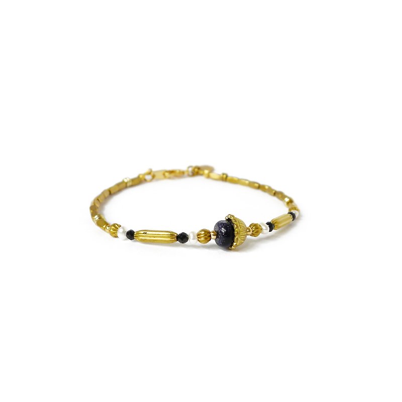 Ficelle | Handmade Brass Natural Stone Bracelet | [Blue Sands] Injured Soul - Bracelets - Gemstone 