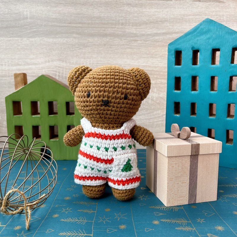 Just Dutch | Boris handmade and his christmas overall - ตุ๊กตา - ผ้าฝ้าย/ผ้าลินิน ขาว