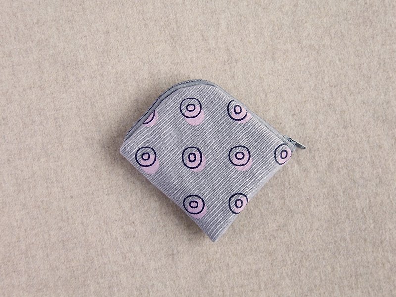 【絹印傲角零錢包】- 葡萄紫 - 長短皮夾/錢包 - 棉．麻 紫色