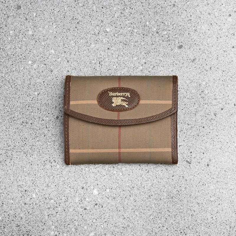 古董零錢包 Burberrys / Vintage 古著 - 手拿包 - 真皮 卡其色