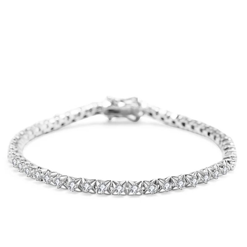 Cubic Zirconia 925 Sterling Silver Brilliant Tennis Bracelet | Montresor Infini - Bracelets - Gemstone 