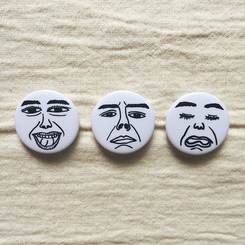 Pins | Dot-like Emoticons Group A - Brooches - Plastic White