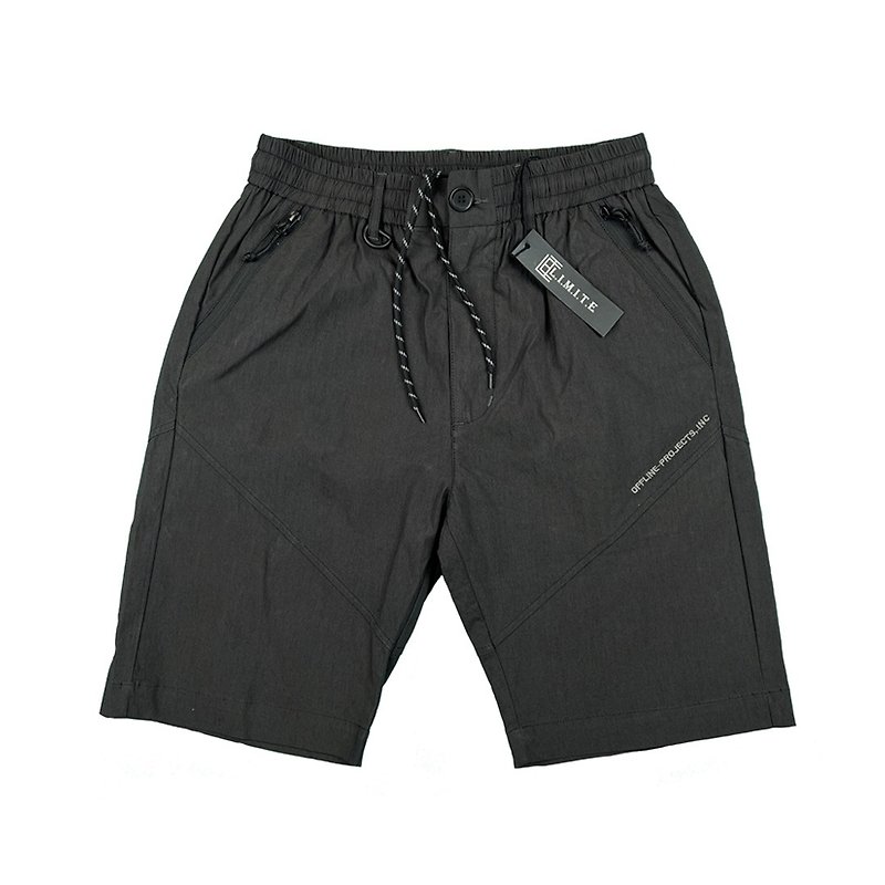 Mens Woven Short with invisible zipper bag - Men's Shorts - Other Materials Black