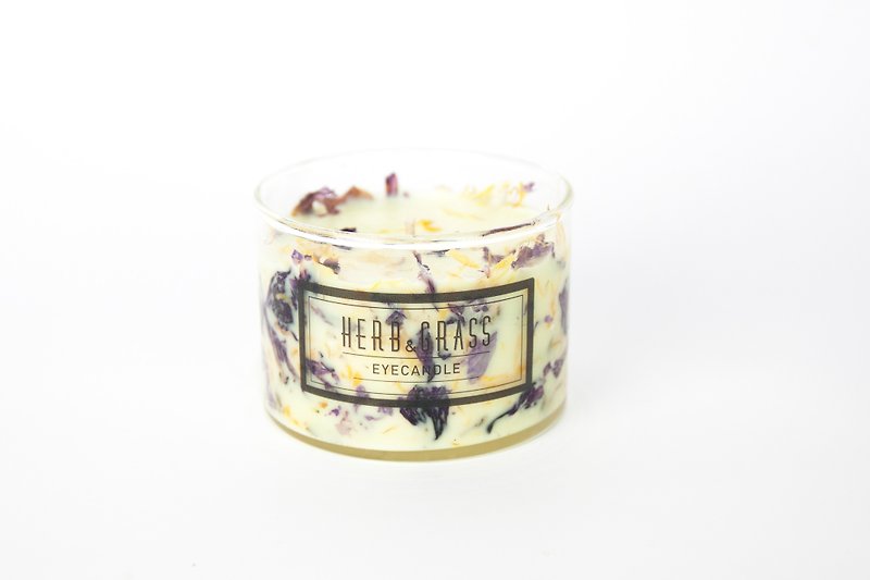 Floral Scented Candle 220ml - Violet and Calendula - Candles & Candle Holders - Wax 