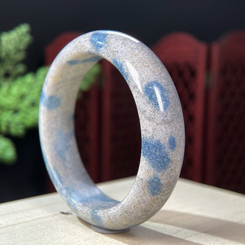 稀有K2水晶手鐲59MM 高瓷高振動星光水晶手環 釋放壓力 愉悅心情 - 手鍊/手環 - 水晶 藍色