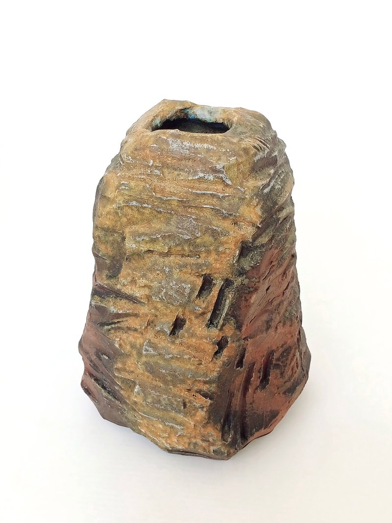 Firewood Flower Vessel--Mine Rock Series_Mountain Rock_ - Pottery & Ceramics - Pottery 