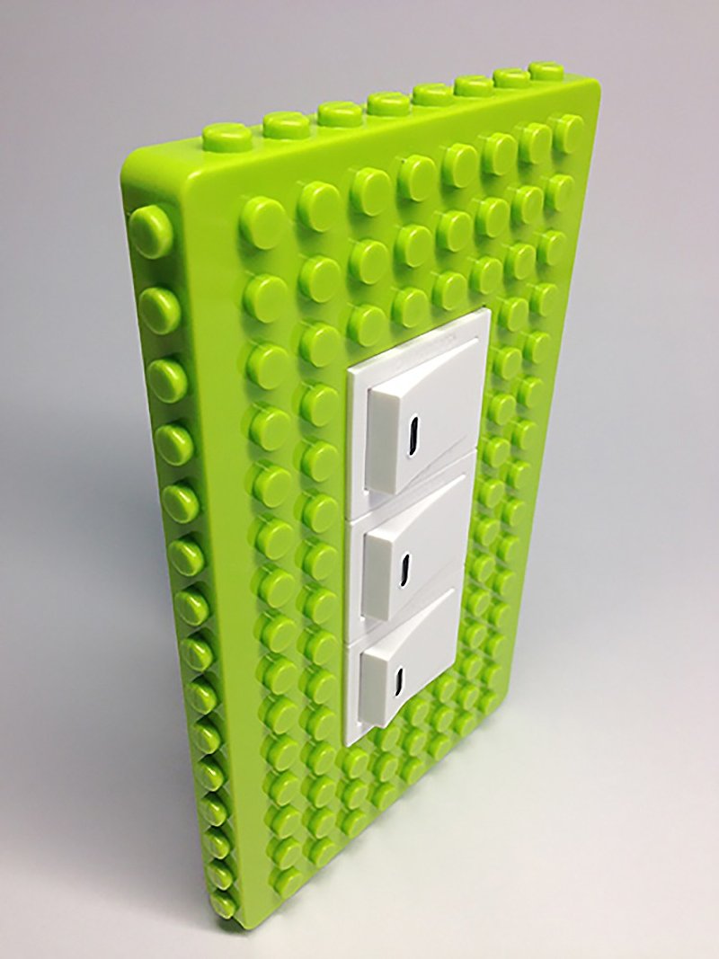 Qubefun 積木收納電源蓋+3入積木掛勾(幸運綠) 可愛禮物 相容樂高 - 收納箱/收納用品 - 塑膠 綠色