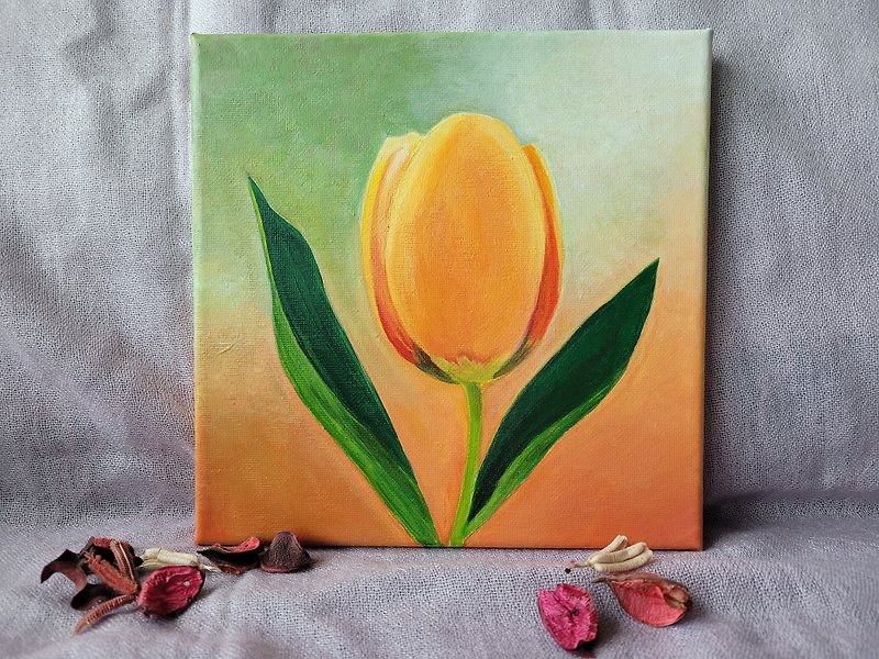 Healing Flower (Orange) (Acrylic Painting) - Posters - Pigment 