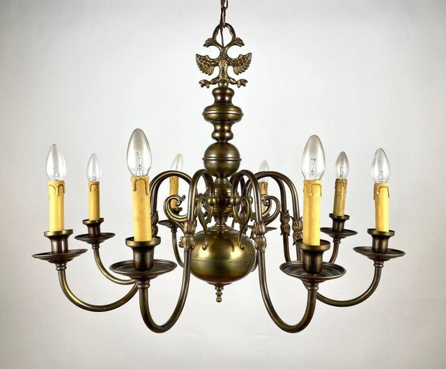 Vintage Chandelier With Double-Headed Eagle | Flemish-Style
