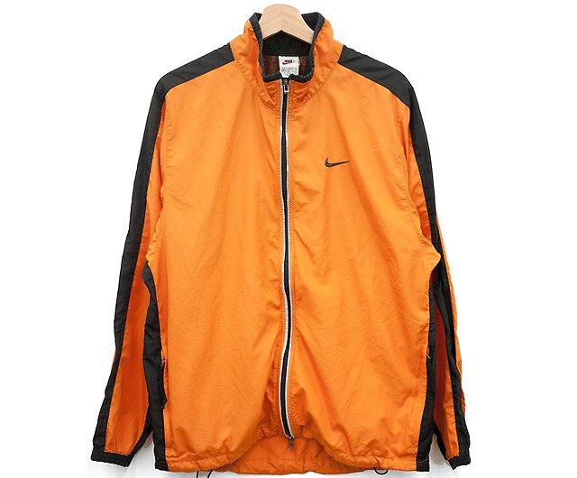 NIKE orange windbreaker sports jacket second-hand polyester fiber - Shop afterworktw Men's Coats & Jackets - Pinkoi