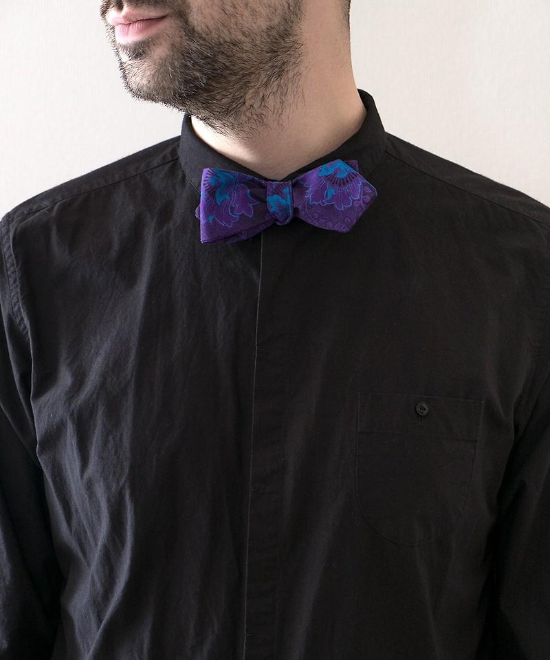 MID-NIGHT FLOWER SELF-TIE BOWTIE - Men's T-Shirts & Tops - Other Materials 
