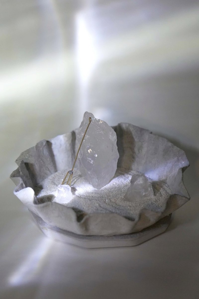 水泥布盆枯山水(水晶) - 擺飾/家飾品 - 水泥 灰色