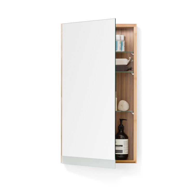 Minimalist 700 Bathroom Mirror Cabinet - Bamboo / Single Cabinet 700 Arena - Bathroom Supplies - Bamboo 