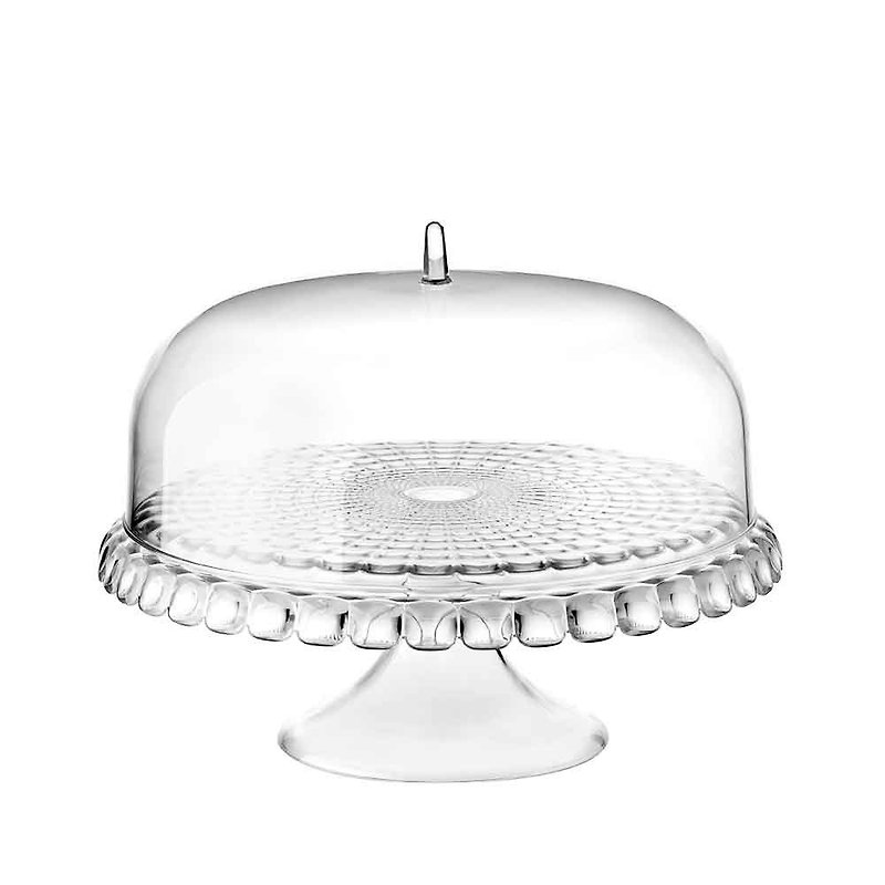 SMALL CAKE STAND WITH DOME - Plates & Trays - Plastic Transparent