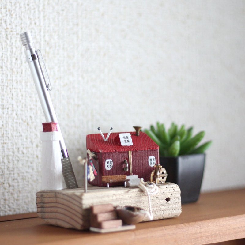 流木インテリア-潮騒とカモメ-W603-pen stand - 擺飾/家飾品 - 木頭 