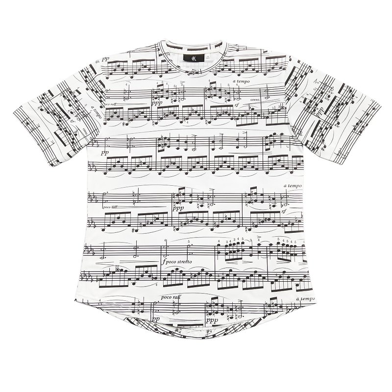 蕭邦的夜曲 機能短袖 A版型 白 - 男 T 恤 - 聚酯纖維 白色