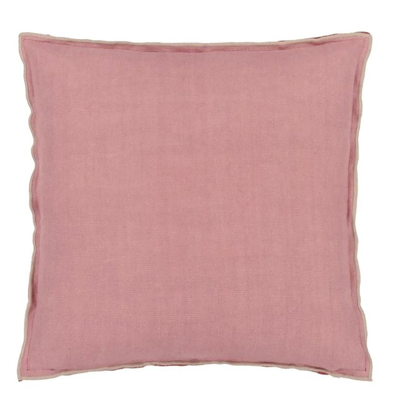 【預購】英國抱枕/靠枕 Brera Lino rose & travertine - 43x43cm - 枕頭/抱枕 - 棉．麻 粉紅色
