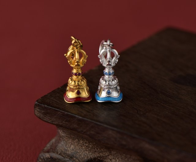 チベット仏教の数珠アクセサリー ミニ方慧金剛鐘と杵 - ショップ