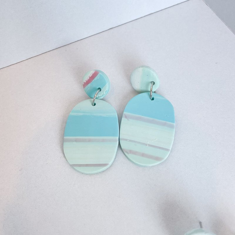 PRE Morning - 耳環/耳夾/耳骨夾 - 其他材質 藍色